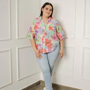 Blusa estampada manga
