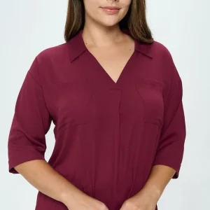 BLUSA  CUELLO V MANGA 3 / 4