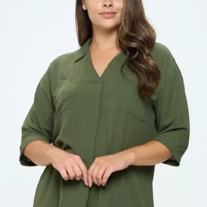 BLUSA  CUELLO V MANGA 3 / 4