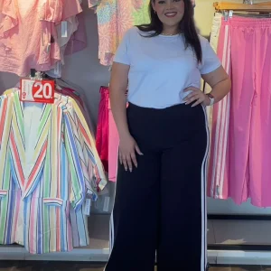 Pantalón Moda Con Lineas