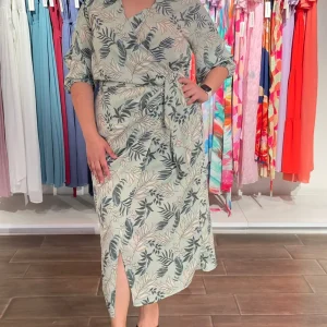 Vestido Estampado Manga 3/4