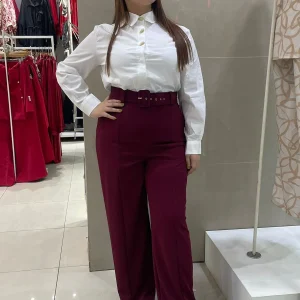 Pantalon vestir recto con cinto