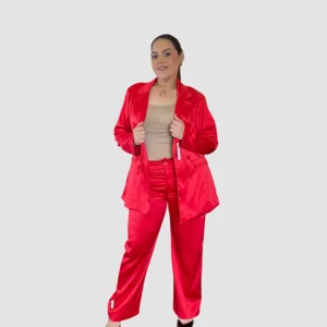 Set De Pantalon Y Saco De Satin