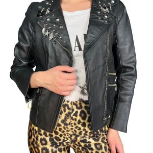 Chaqueta Cuero Aplicaciones