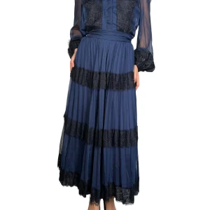 Vestido Plisado Encaje