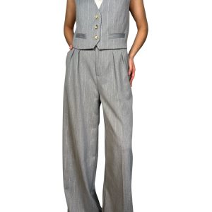 Set Gris Detalles Metalizados