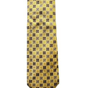 Corbata Seda Amarilla Estampada