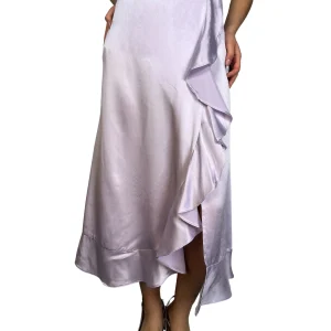Falda Seda Lila