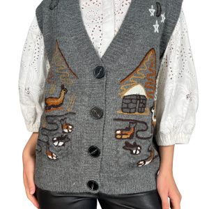 Sweater Bordado Sin Mangas