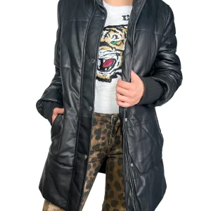 Chaqueta Cuero Acolchada