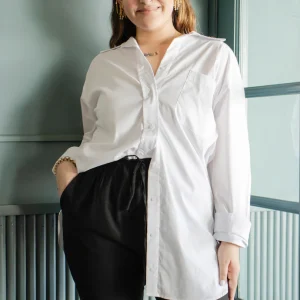 Blusa camisera oversized con bolsa